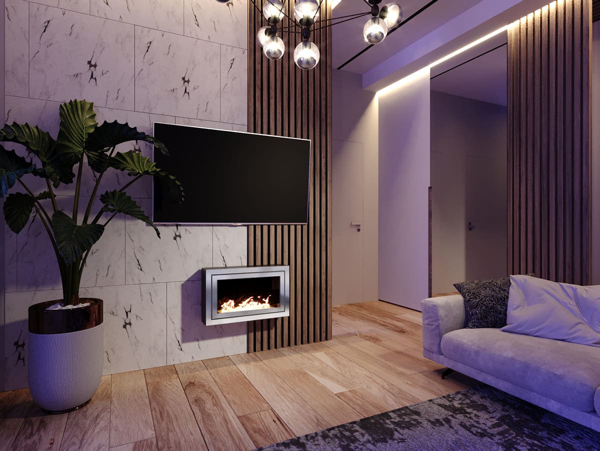 Биокамин "Русский огонь" Стенли 650N настенный с декоративным стеклом (стемалитом) по цене 30 850 руб.