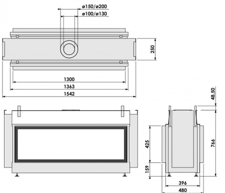 Газовый камин BellFires Horizon Bell Large Tunnel