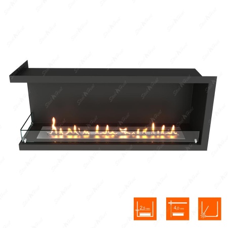 Биокамин угловой SteelHeat Leader 1100 левый стекло по цене 42 012 руб.