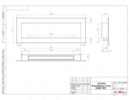 Биокамин SteelHeat GRAND-V 1800 стекло по цене 68 600 руб.